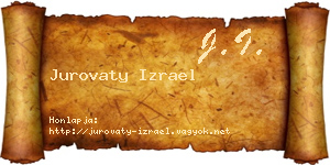 Jurovaty Izrael névjegykártya